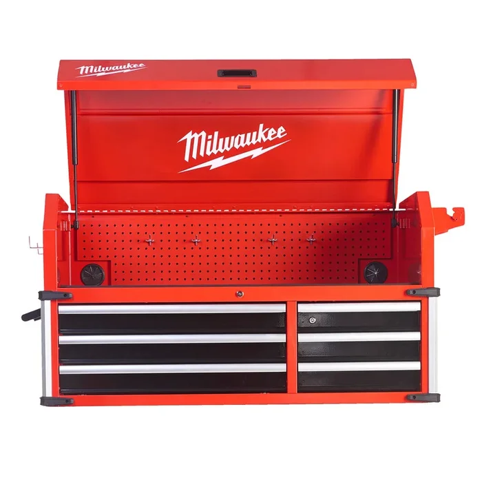Chariot de travail Milwaukee STC46-1 46˝ / 117 cm Coffre de rangement supérieur en acier à 6 tiroirs de grande capacité- 4932478854
