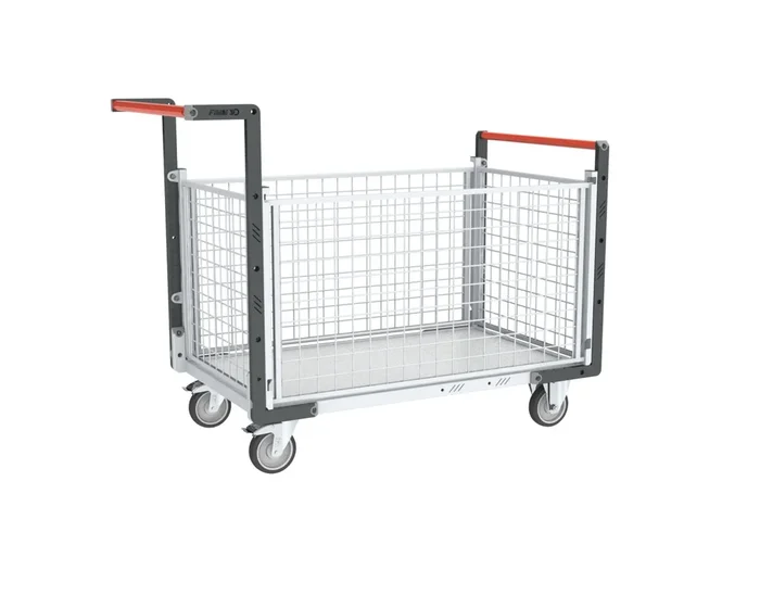 Chariot grillagé 2 dossiers + 2 ridelles plateau 1000×600 mm 250 kg – FIMM – 806724245