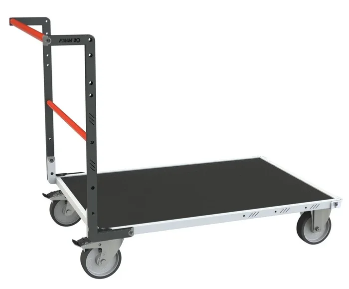 Chariot modulaire tube 1 dossier plateau bois avec tapis caoutchouc 1000×600 mm 500 kg – FIMM – 806724531