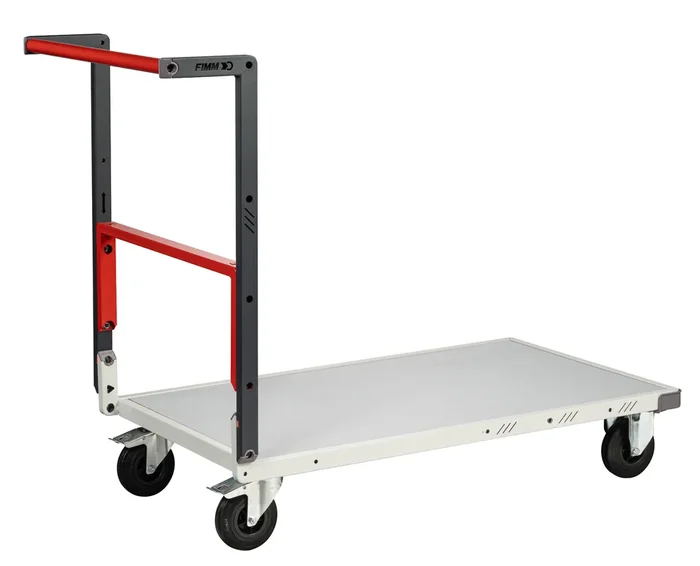 Chariot monté dossier repliable 1000×600 mm plateau mélaminé roues CC 250 kg – FIMM – 806722111