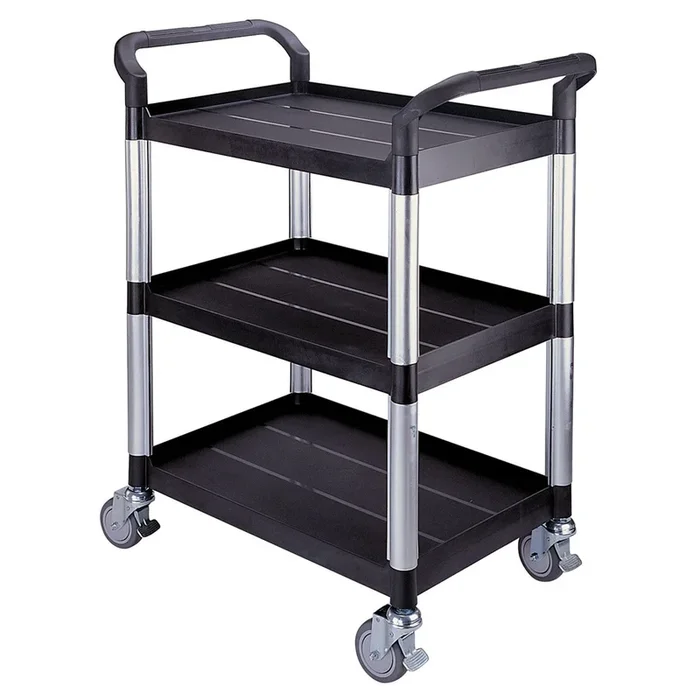 Chariot petit modèle MATADOR 808A, 3 plateaux, noir – 12480