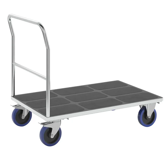 Chariot plate-forme avec barre de poussée tubulaire – eurokraft pro