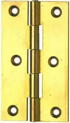 Charnière rectangulaire – axe inox – Laiton poli – percée fraisée