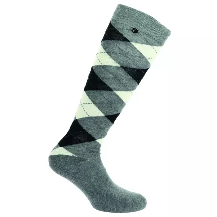 Chaussettes EQUITHEME argyle gris et ecru 42-45