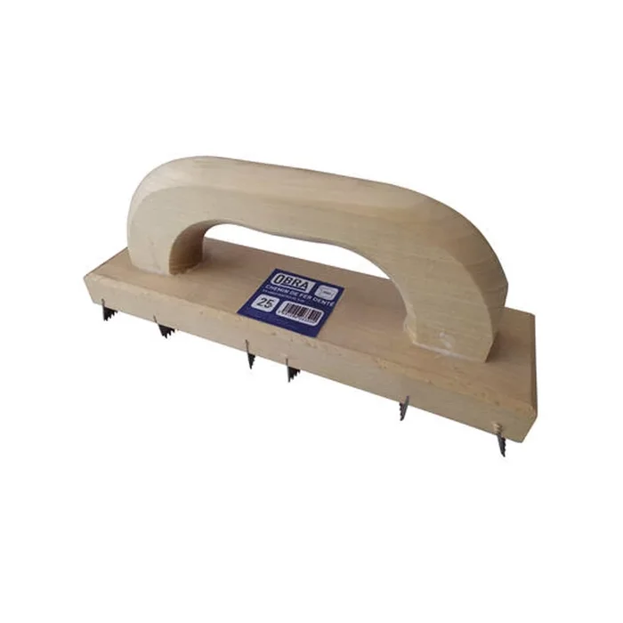 Chemin de fer dente Obra en bois 6 lames en acier pour macon 250 x 70 mm