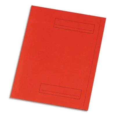Chemise 2 rabats avec cadre d&rsquo;indexage 1er prix – Kraft 160 g – rouge – paquet de 50