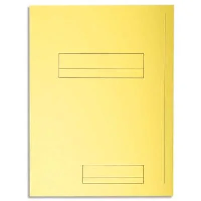 Chemise 2 rabats avec cadre d’indexage Exacompta Super 250 – carte 210 g – jaune – paquet de 50