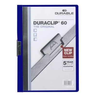 Chemise à clip Durable Duraclip en PVC – bleu foncé – 30 feuilles