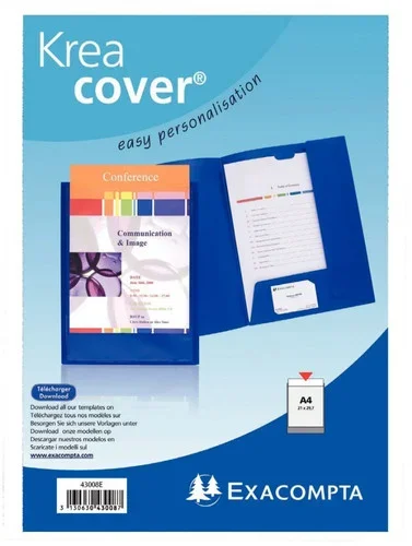 Chemise de présentation personnalisable KREACOVER format 21×29,7cm polypropylène
