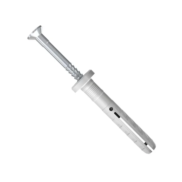 Cheville a frapper avec collerette plate et clou empreinte pozi NF