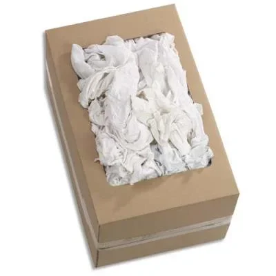 Chiffon blanc 100% coton type tricot – très absorbant et non pelucheux – 10 kg (environ 120 chiffons)