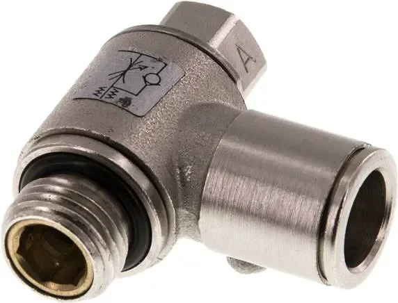 Clapet anti-retour à papillon d’angle G 1/4″-10 mm, régulation d’air d’alimentation, laiton