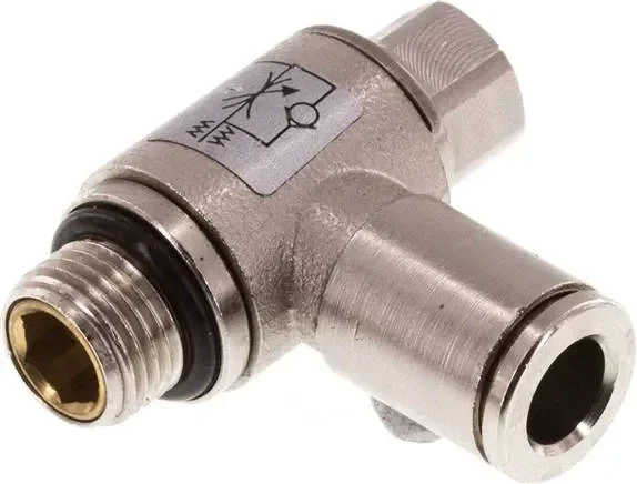 Clapet anti-retour à papillon d’angle G 1/8″-6 mm, régulation d’air d’alimentation, laiton