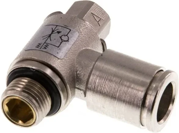 Clapet anti-retour à papillon d’angle G 1/8″-8 mm, régulation d’air d’alimentation, laiton