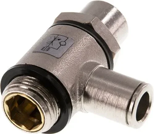 Clapet anti-retour à papillon d’angle G 3/8″-8 mm, régulation d’air d’alimentation, laiton, Eco