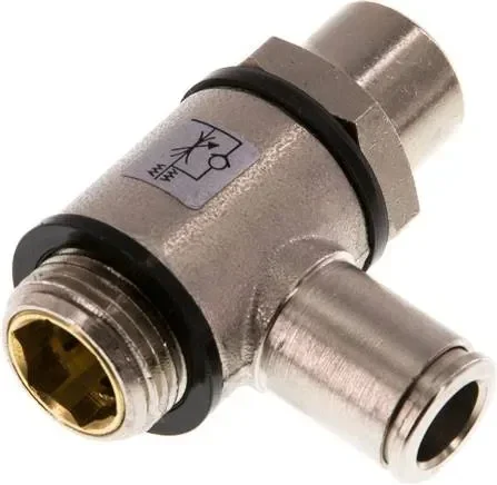 Clapet anti-retour coudé G 3/8″-8 mm, régulation d’air d’échappement (standard), laiton, Eco