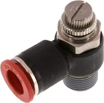 Clapet anti-retour d’étranglement angulaire R 3/8″-12mm, à régulation d’air