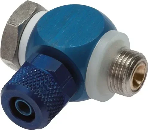 Clapet anti-retour papillon G 1/4″-6 x 4 mm, régulation d’air d’alimentation et d’échappement (C), aluminium