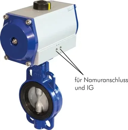 Clapet pneumatique DN125-PN25 (DIN/EN) GGG40/acier inoxydable/NBR