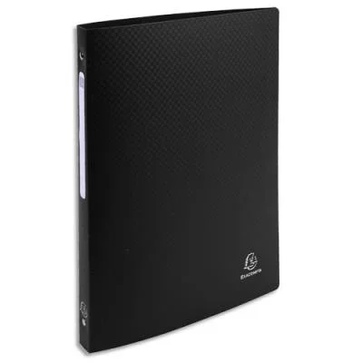 Classeur 4 anneaux en polypropylène opaque 5/10e – dos 2cm – anneaux 15mm – noir