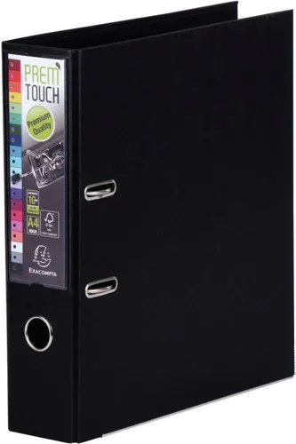 Classeur à levier en plastique PREM’TOUCH format A4 maxi dos 8 cm noir