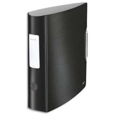 Classeur à levier Leitz Style 180° – polypropylène – dos 7,5 cm – fermeture par élastique – noir