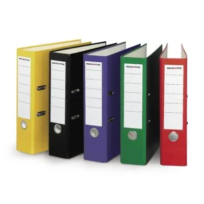 Classeur à levier Mondoffice – en polypropylène extérieur/intérieur papier – dos 8 cm – coloris assortis std