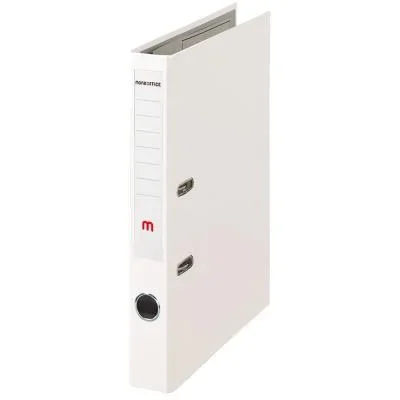 Classeur à levier Mondoffice – polypropylène intérieur/extérieur – dos 5 cm – A4 – blanc