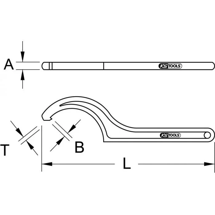 Clé à ergot brunie pour écrous à trous latéraux, 30-32 mm KSTOOLS – 5171488