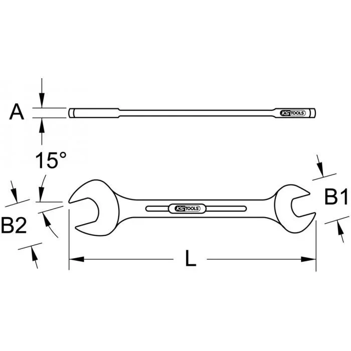 Clé à fourches INOX, 8×9 mm KSTOOLS – 9642203