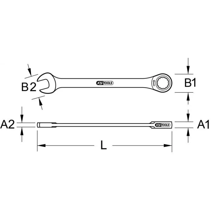 Clé mixte droite à cliquet TITANplus 12 mm KSTOOLS – 9651012