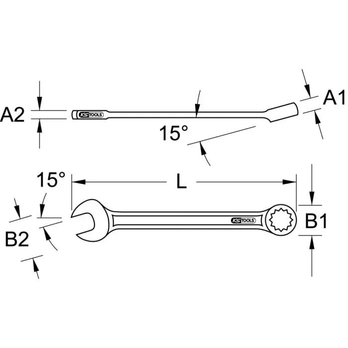 Clé mixte INOX, 10 mm KSTOOLS – 9640110