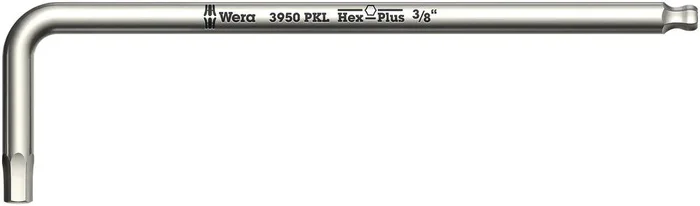 Clés mâles coudées, syst. impérial, acier inoxydable 3950 PKL Hex-Plus 3/8″ WERA – 05022718001
