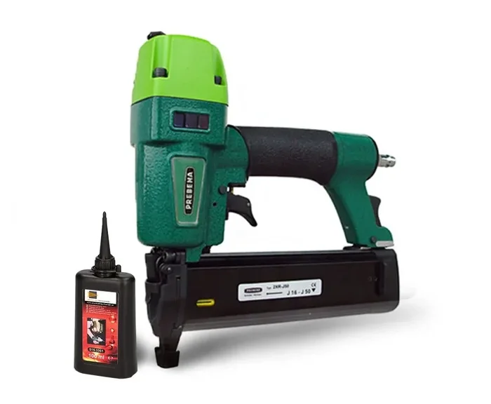 Cloueur pneumatique Prebena 2XR-J50 – le vainqueur de la comparaison ! Huile pour outils incluse