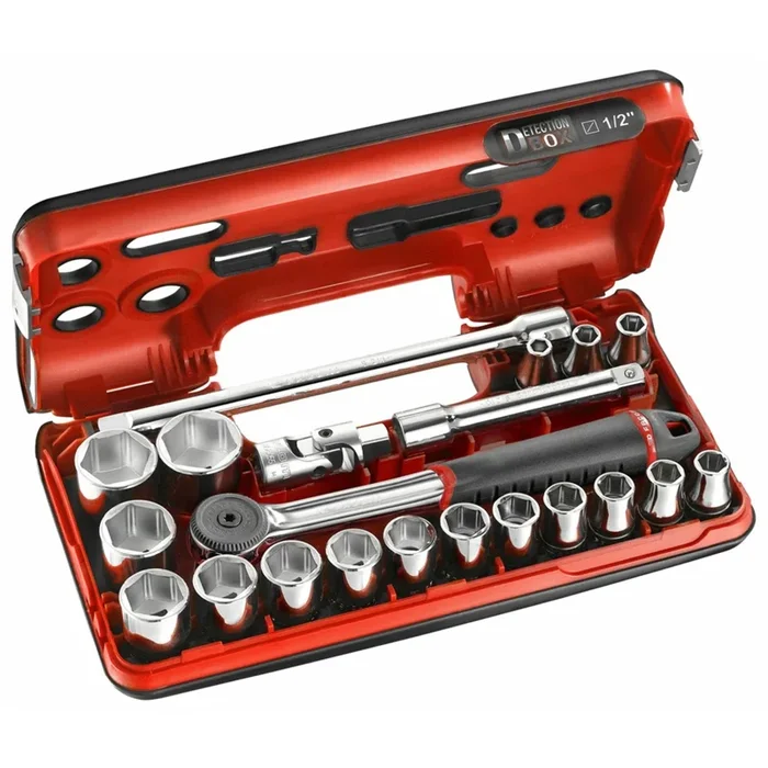 Coffret 21 pieces DBOX Facom avec cliquet et douilles 1/2 6 pans metriques