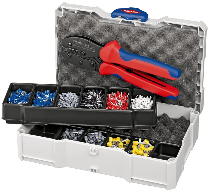 Coffret assortiment de sertissage pince à sertir 97 52 38 et embouts isolés KNIPEX – 979023