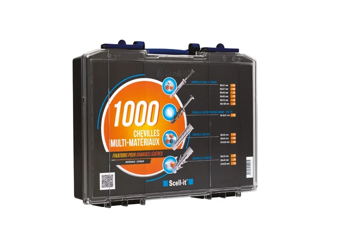 Coffret intervention rapide : 1000 chevilles de fixations légères – SCELL-IT – COF002B
