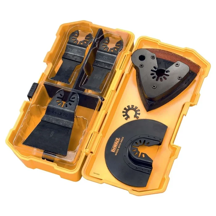 Coffret multicutter de 4 lames + 1 plateau de ponçage / 3 abrasifs / 1 adaptateur – DT20731-QZ – DEWALT