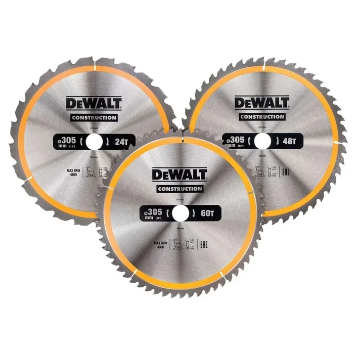 Coffret plastique 3 lames carbure construction pour scie circulaire stationnaire – DT1964-QZ – DEWALT