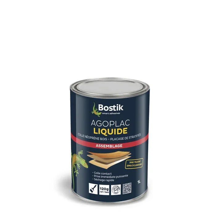 Colle néprène liquideAGOPLAC DI LIQ QUIDE – Ambré – 1L – Lot de 6 – BOSTIK – 30603739