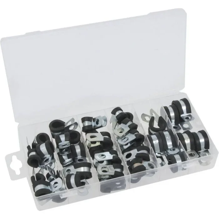 Collier acier zingué 12mm avec protection caoutchouc de 6 à 16mm KLIPPER – 14176