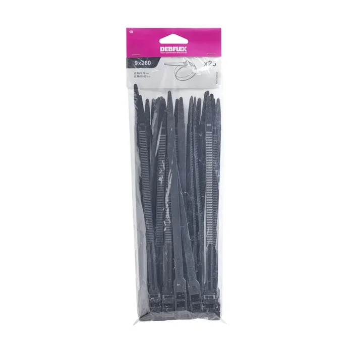 COLLIER AUTOBLOCANT 9X260 MM NOIR SACHET DE 25 – DEBFLEX – 709032