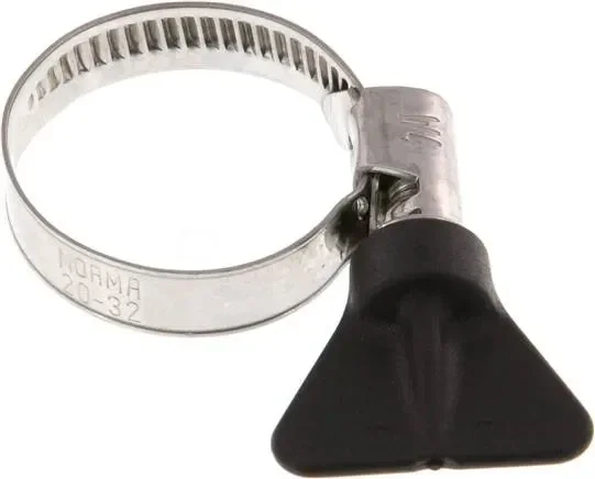 Collier de serrage 9 mm 20 – 32 mm, 1.4301 (W4) (NORMA) avec poignée à ailettes
