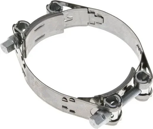 Collier de serrage à boulon articulé en 2 parties, 67 – 75 mm, 1.4016 (W2)