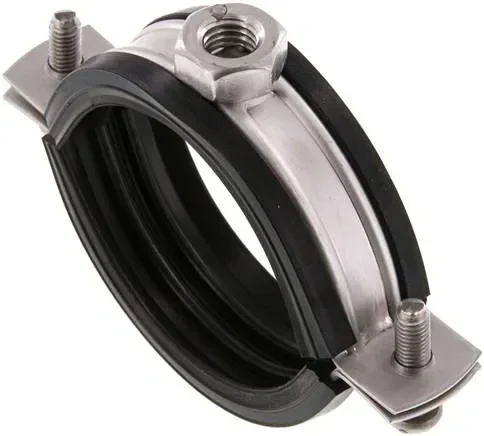 Collier de serrage pour tube, 57 – 64 mm, 1.4404, avec insert, RS 64 G ES