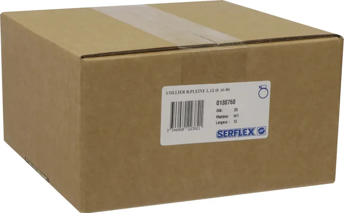 COLLIERS A CREMAILLERE BANDE PLEINE 12MM W1 60-80MM SERFLEX – BOITE DE 25 -2361325