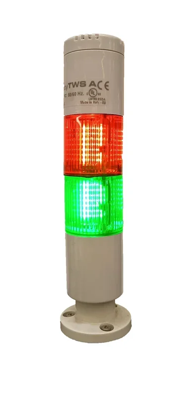 Colonnes lumineuses pré-configurées à LED Feu Fixe, Rouge / Vert avec Buzzer, 24 V (c.a./c.c.)