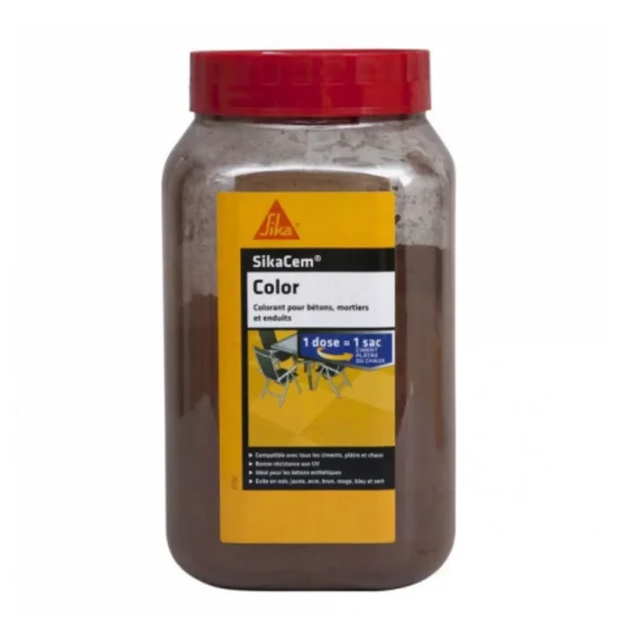 Colorant beton mortier enduit Sika SikaCem coloris jaune pot de 400 g
