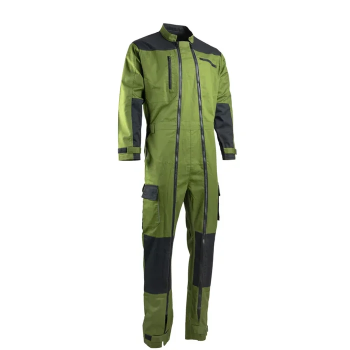 Combinaison 2 zips bicolore TRIDENT VERT MOUSSE NOIR – LMA LEBEURRE – 4136