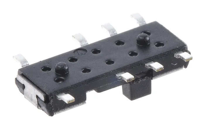 Commutateur à glissière, DP3T, On-On-On, 100mA, montage Circuit imprimé